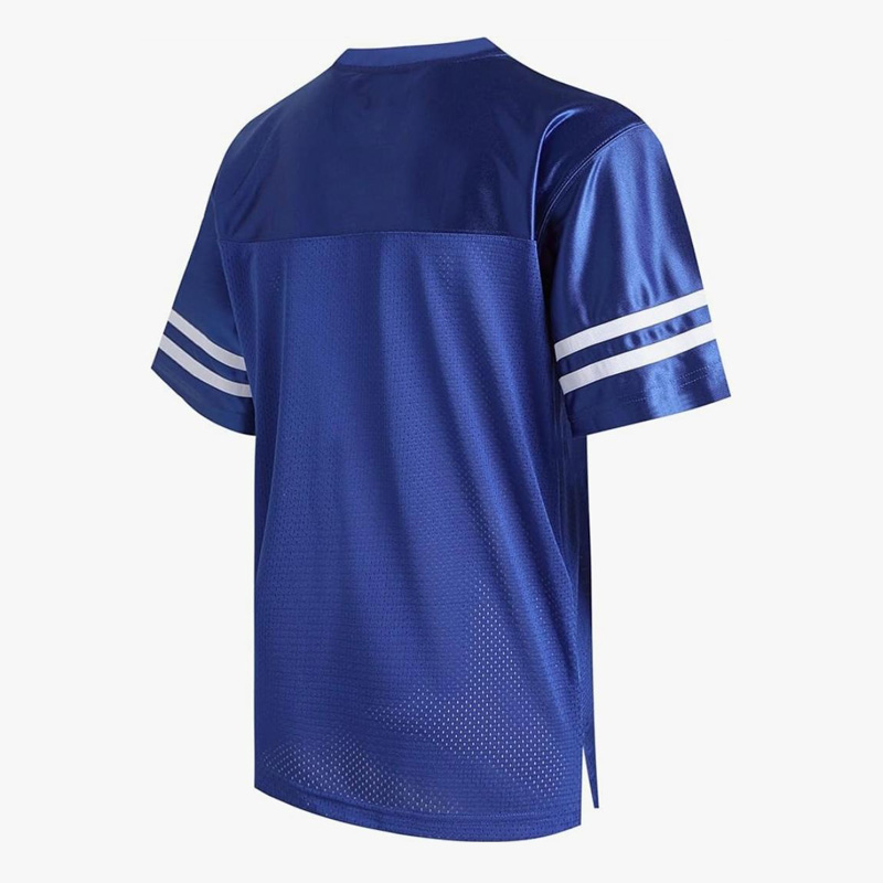 TS26J-023 Men's Blank V Neck Two White Strip Short Sleeve 100% Polyester Mesh Custom Football Jersey