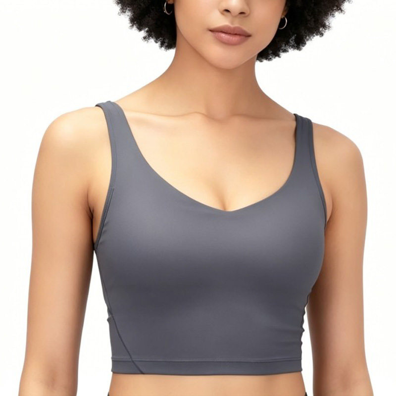 TS26L-CFC2945 Women's 220g Nylon Spandex Crop Tank Top Sports Bra for Yoga Workout