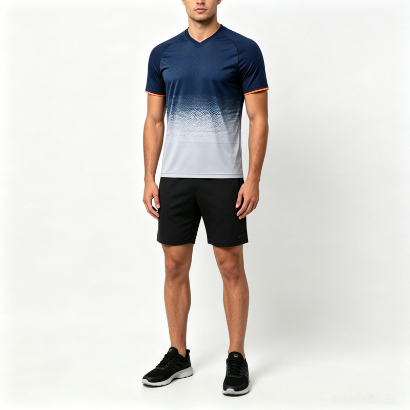 TS26J-012 100% Polyester Mesh Short Sleeve Men V Neck High Neck American Football Jersey with 4 Way Stretch