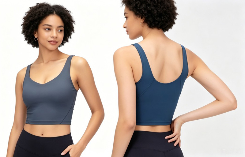 TS26L-CFC2945 Women's 220g Nylon Spandex Crop Tank Top Sports Bra for Yoga Workout