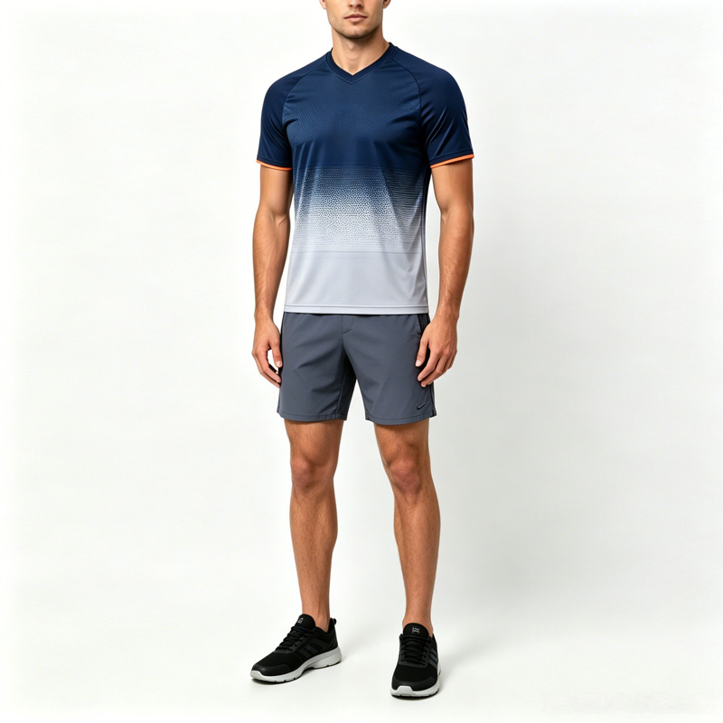TS26J-012 100% Polyester Mesh Short Sleeve Men V Neck High Neck American Football Jersey with 4 Way Stretch