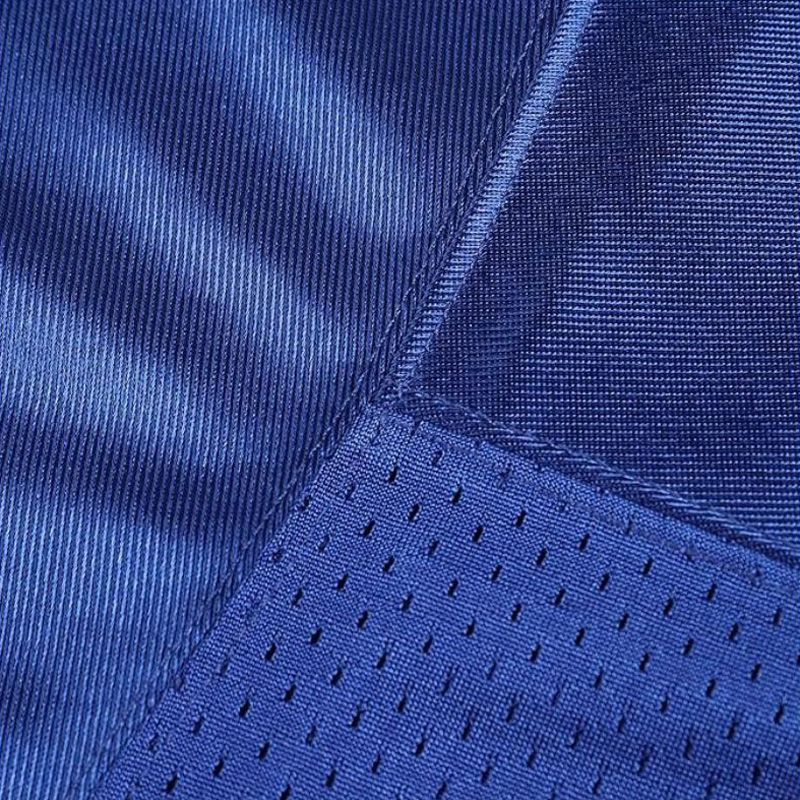 TS26J-023 Men's Blank V Neck Two White Strip Short Sleeve 100% Polyester Mesh Custom Football Jersey