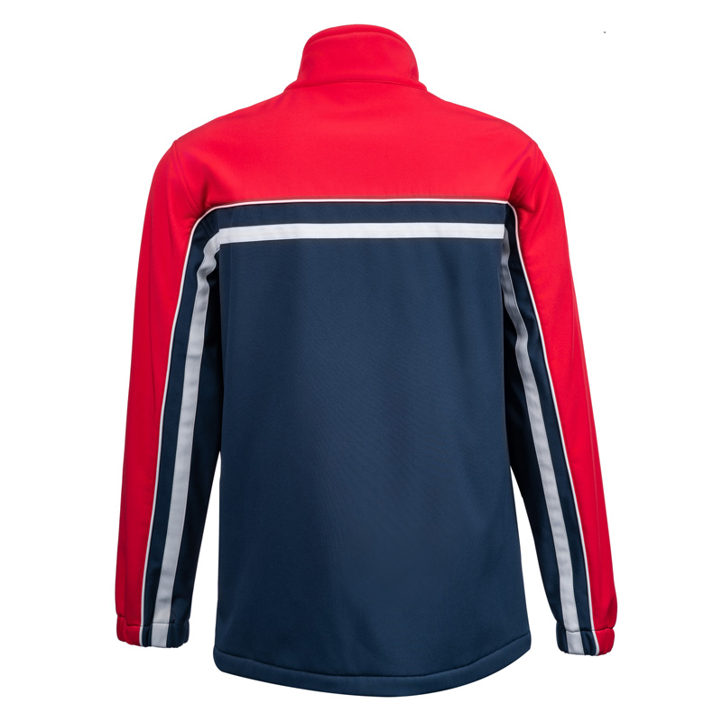 TS26C-OJ011 Men's Color Block Softshell Sports Track Jacket with Stand-up Collar