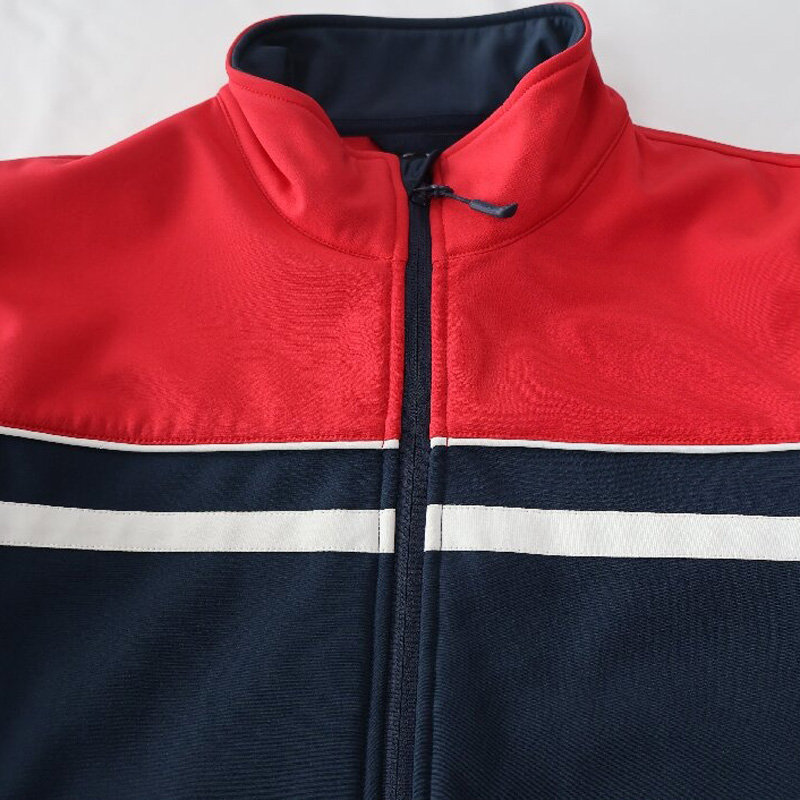 TS26C-OJ011 Men's Color Block Softshell Sports Track Jacket with Stand-up Collar